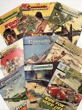 9 x COMMANDO War Stories in Pictures - Vintage Bundle / Job Lot from  1975