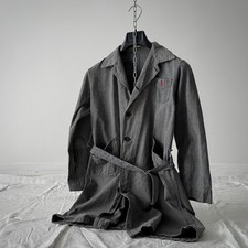 1950s Women's Vintage French Workwear Chambray Atelier Gray Coat