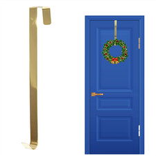 1X Christmas Wreath Hanger Door Hook Gold Metal Holder 30cm Xmas Hanging Decor