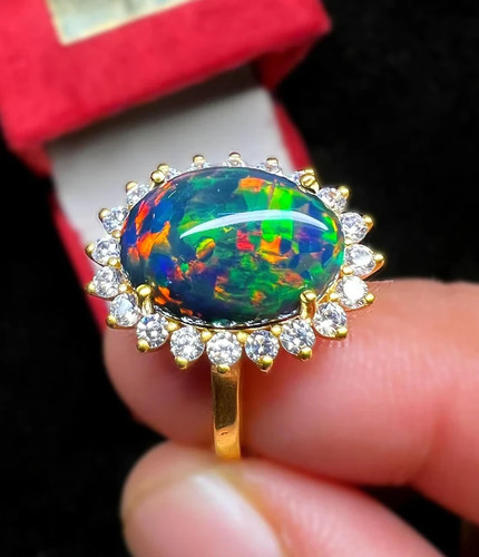 Natural ethiopian opal - natural, ring
