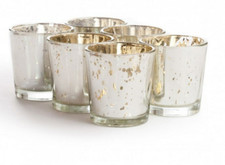 Set of 12 Silver Mercury Glass