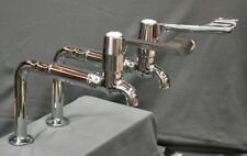 CHROME TALL BIB TAPS,  IDEAL 4 BELFAST SINK, RECLAIMED, LARGE LEVERS 23cm SPOUT