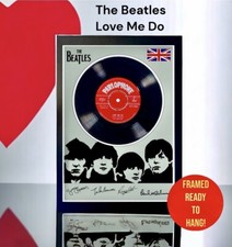 Framed Vinyl Single Record, The Beatles 'Love Me Do' 60's Music Memorabilia