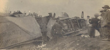C.1910 RPPC Train Wreck Burned