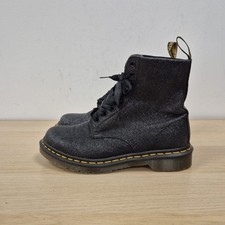 Dr Martens 1460 Pascal Black Glitter Ankle Sparkly Disco Boots Uk 6 Eu 39 #