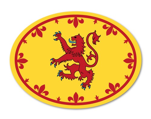 Lion rampant oval flag car - oval, flag,