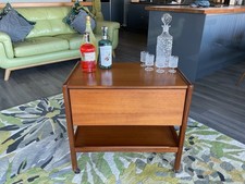 G Plan Teak Drop Leaf Trolley - Cocktail Drink Side Table - MCM Mid Century