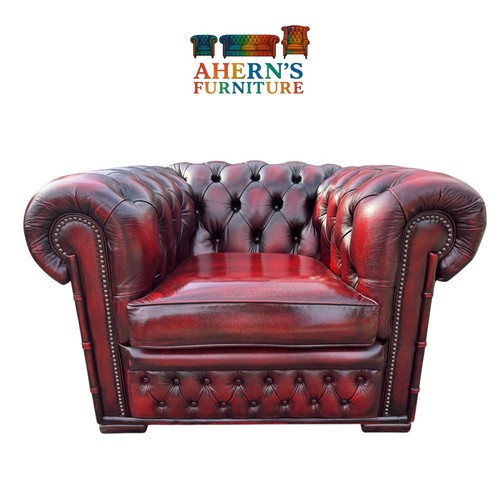 Oxblood leather chesterfield - leather,