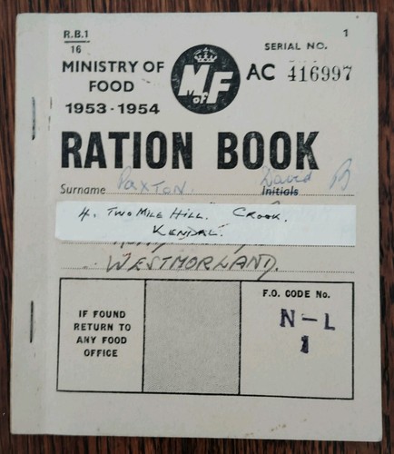 Ministry food ration book - ration,