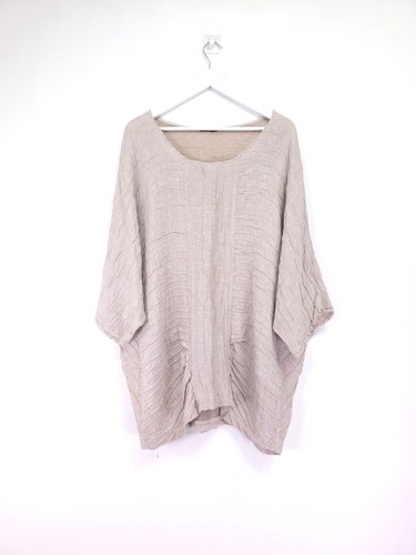 Grizas blouse 2xl beige linen - blouse,