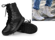 Men Leather Military Ankle