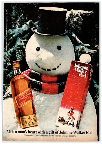 1974 snowman johnnie walker - snowman,