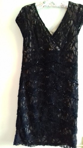 Black lace overlay nude shift - black,