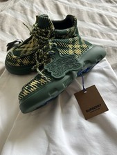 Burberry Green And Yellow Check Woven Creeper Derbys Sample Tag