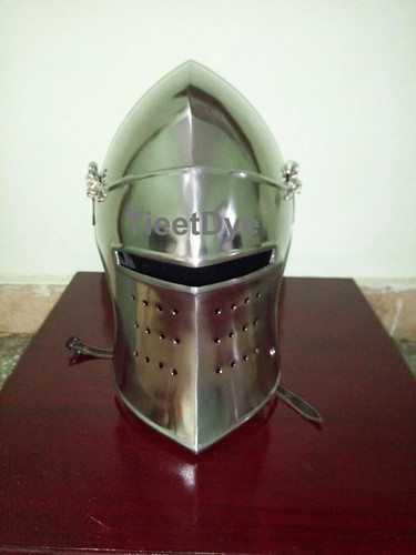 Medieval knight barbuta helmet - medieval,
