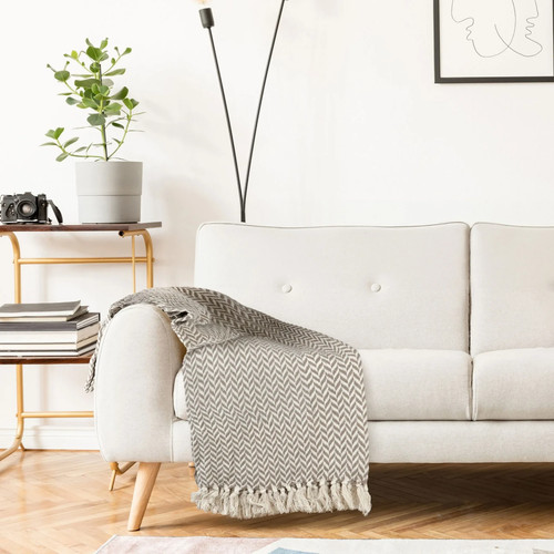 Chevron recycled cotton - recycled, throw