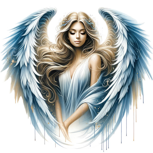 Blue seraph angel - blue,