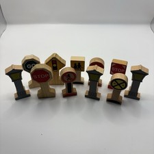 Wooden Train Track Road Signs