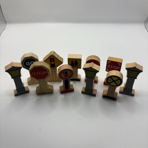 Wooden train track road signs - track,