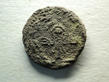 Interesting Encrusted Coin with Monogram(?) reverse, requires Patient Cleaning