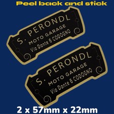 S Perondl Moto Garage  Dealership Dealer Vinyl Sticker Lambretta Vespa SX TV Li