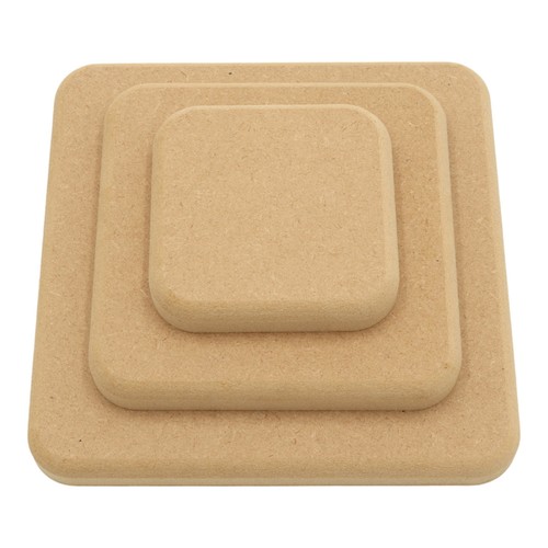 Wooden mdf square rounded - mdf,