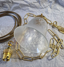 Vintage Etched  Glass Ceiling small Pendant Light Hanging Lamp, flex , rose etc.