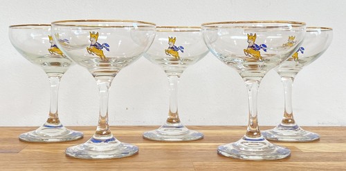Babycham glasses logo with - glasses,