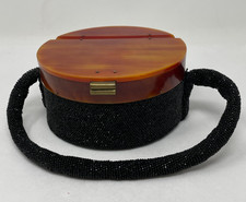 ANTIQUE ART DECO BLACK BEADED