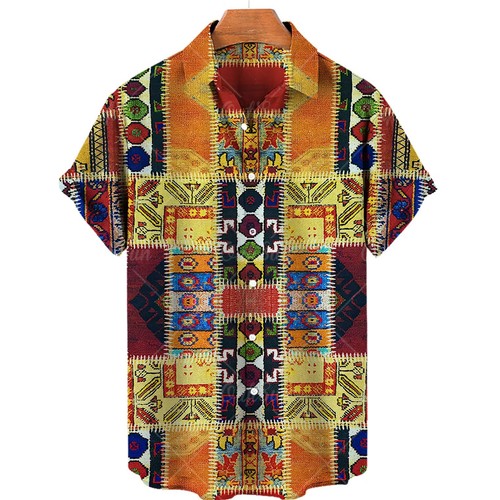 Mens button down - down, aztec