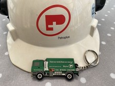 MSA White PPE Safety Helmet : Petroplus LOGO with Ear Muffs and Key Ring