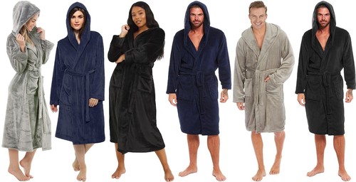 Soft fleece dressing gown with - fleece,