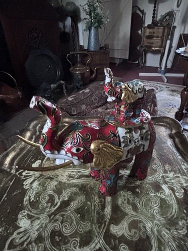 Chinese cloisonné elephant - cloisonné,