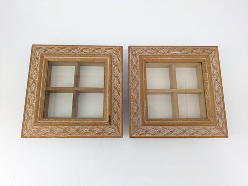 Pair vintage wooden shadow - pair,