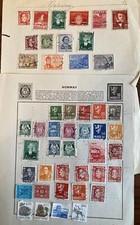 used 46 postage stamps Norway On Two Album Pages (lot Z607)
