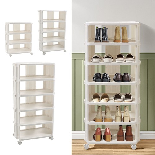 Rolling shoe rack narrow - rolling, shoes
