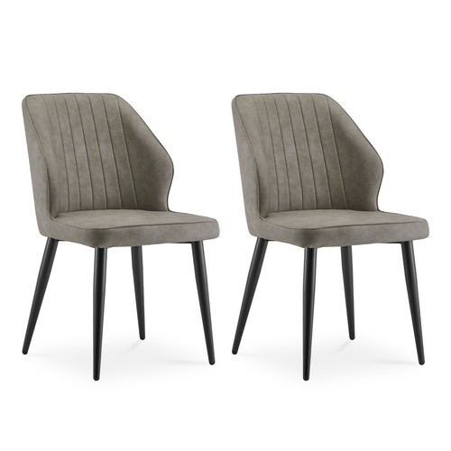 Faux leather dining chairs - leather,
