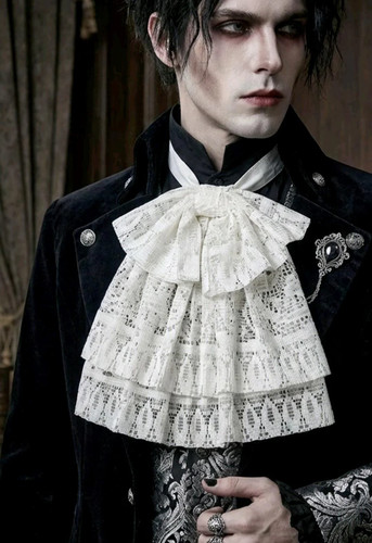 Cream lace jabot floppy - lace,