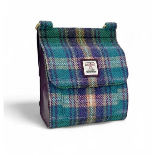 Harris tweed and leather green - leather,