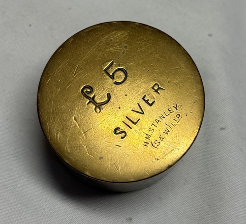 Vintage brass silver bank - brass,