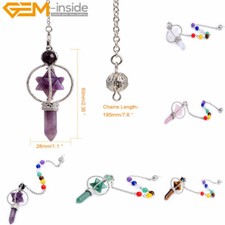 Pendant Merkaba Wand Natural Crystal Dowsing Chakra Pendulum for DivinationReiki