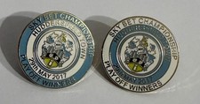 2 x HUDDERSFIELD TOWN Football Club FC Badge 2016-2017 ENAMEL PLAY OFF FINAL PIN