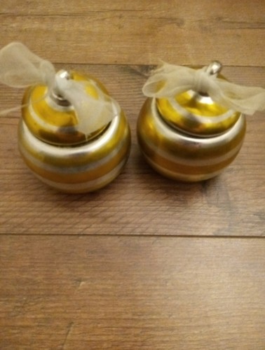 Pair silver yellow candles - pair, of