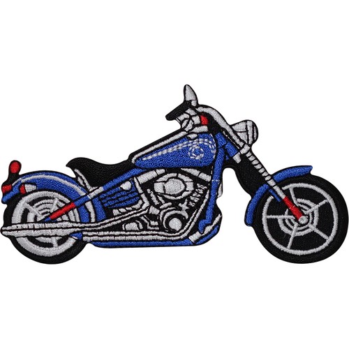 Blue chopper motorcycle - blue,