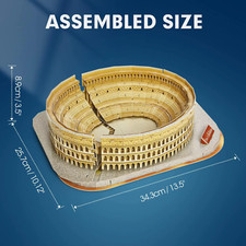 3D Puzzle the Roman Colosseum Model Kits 131 Pieces Italian Architecture Buildin