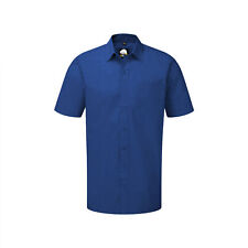 Men's Plain Smart Everyday Shirt Easy Care Formal Casual Collar Short Sleeve UK