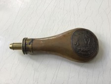 Hawksley copper &brass medallion flask Dogs Hunting