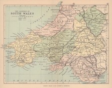 SOUTH WALES. Antique map