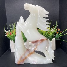 10.5" 7.2LB Natural Afghan Jade Fine Horse Quartz Crystal Decoration Ornaments 