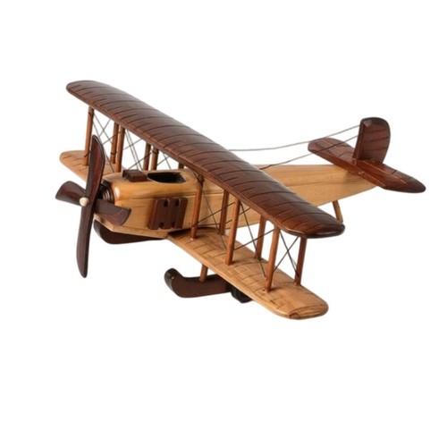 Wooden biplane model artisanal - wooden,